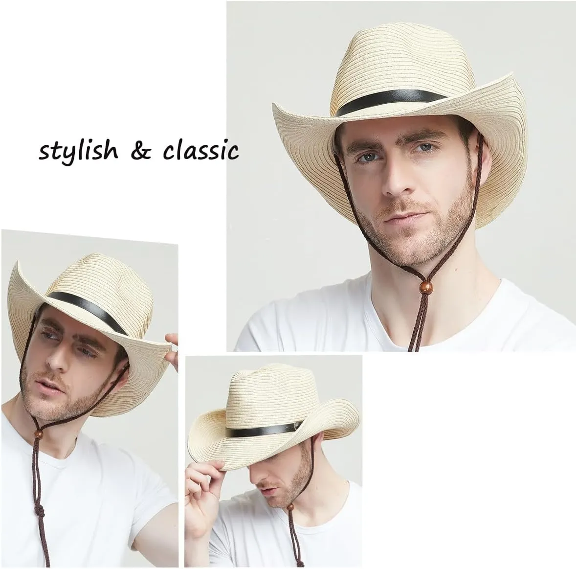 Straw Cowboy Hat Western Cowboy Hat Cowgirl Wide Brim Fedora Panama Hat Summer Beach Sun Hat Woven Straw Hat Sombrero Travel