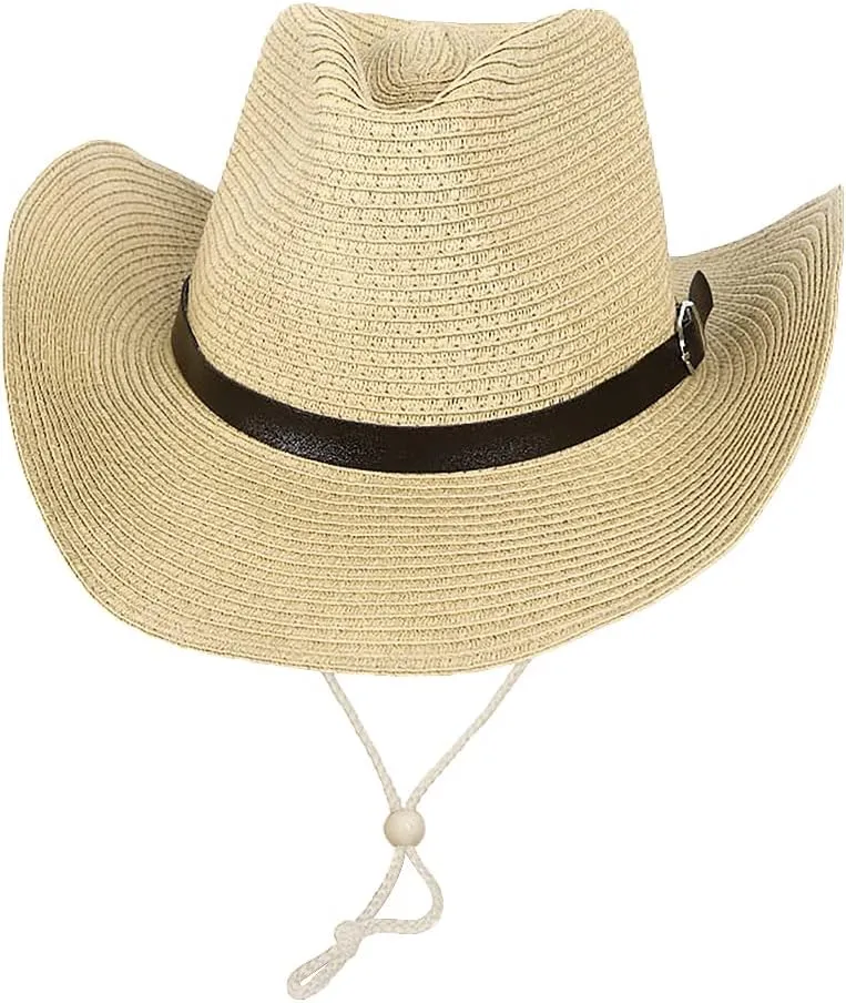 Straw Cowboy Hat Western Cowboy Hat Cowgirl Wide Brim Fedora Panama Hat Summer Beach Sun Hat Woven Straw Hat Sombrero Travel