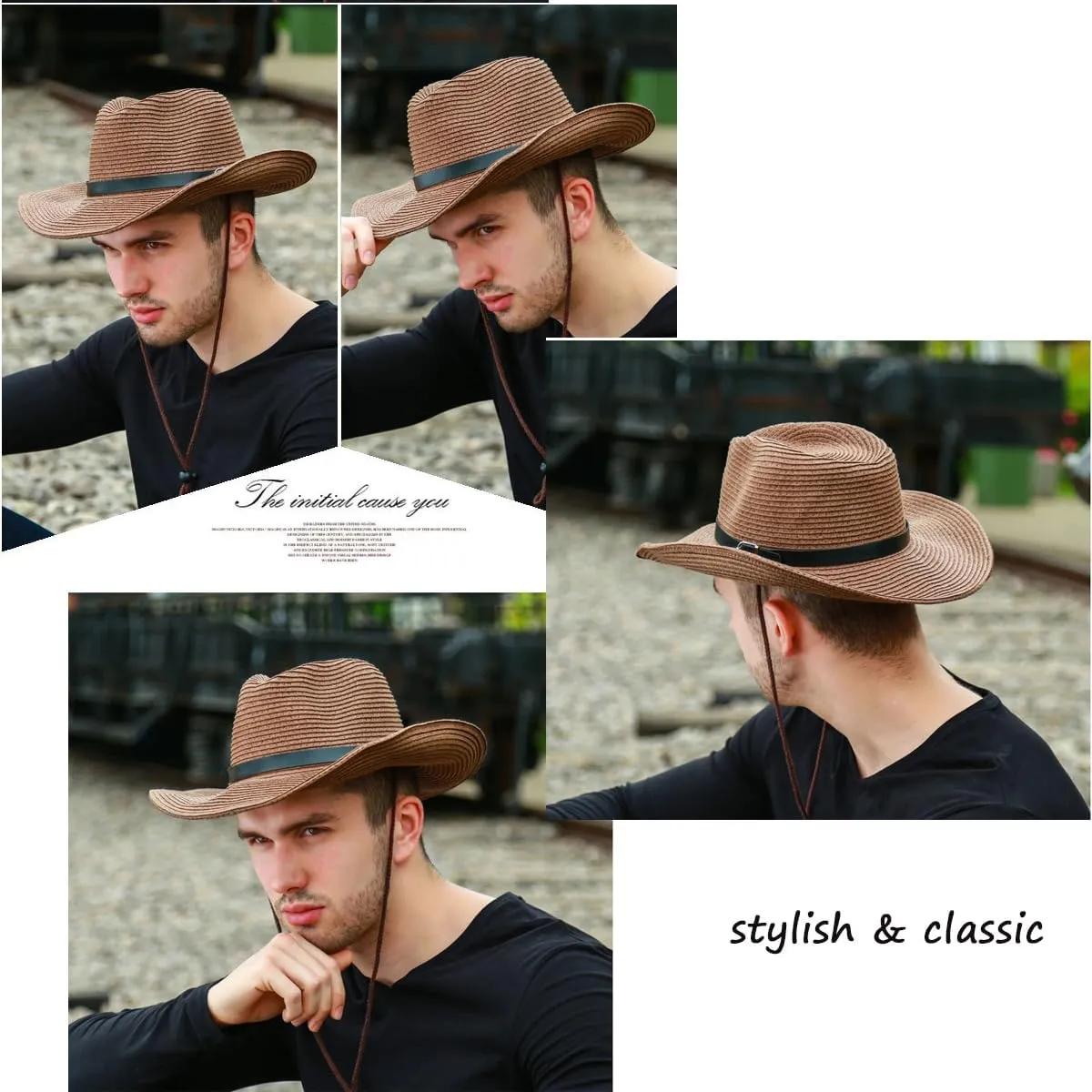 Straw Cowboy Hat Western Cowboy Hat Cowgirl Wide Brim Fedora Panama Hat Summer Beach Sun Hat Woven Straw Hat Sombrero Travel