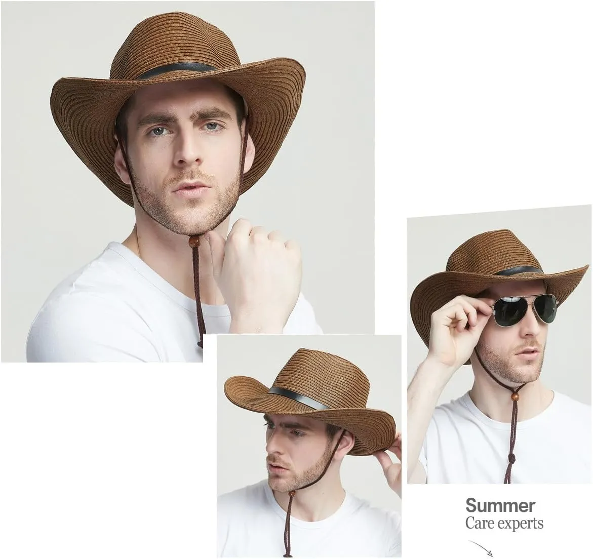 Straw Cowboy Hat Western Cowboy Hat Cowgirl Wide Brim Fedora Panama Hat Summer Beach Sun Hat Woven Straw Hat Sombrero Travel