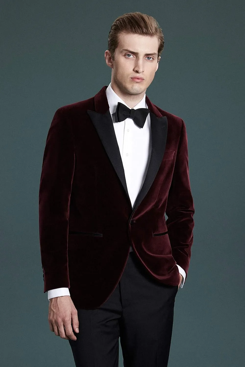 Sxfashbrd Men's Velvet Suit Slim Fit Tuxedo Jacket Shawl Lapel Daily Blazer Tuxedo Groomsmen Formal Jackets for Party