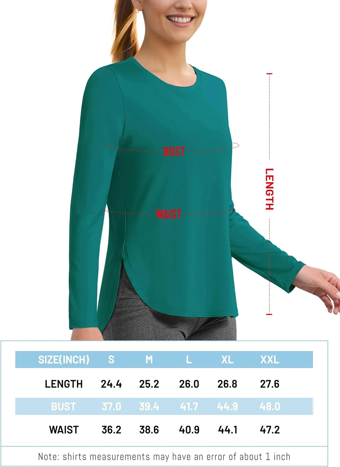 TACVASEN Women's Sun Shirts Long Sleeves Quick Dry Lightweight UPF 50  Workout Tops for Summer Outdoor Wear