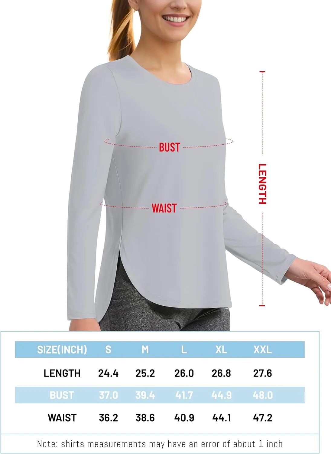 TACVASEN Women's Sun Shirts Long Sleeves Quick Dry Lightweight UPF 50  Workout Tops for Summer Outdoor Wear