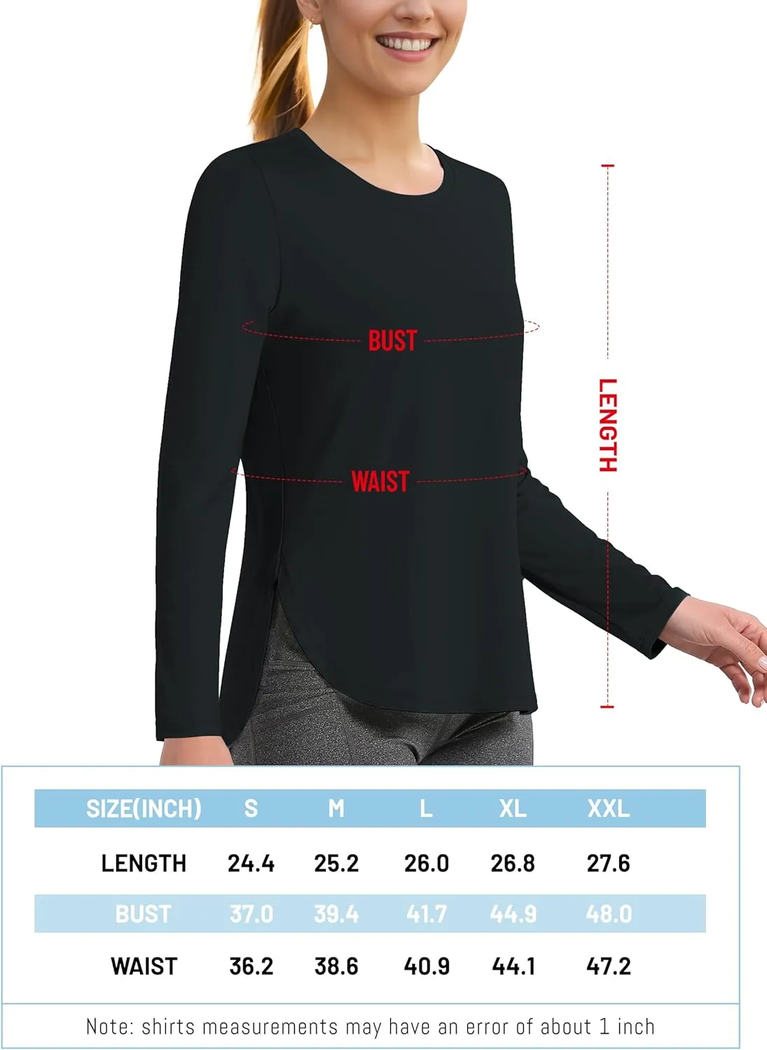 TACVASEN Women's Sun Shirts Long Sleeves Quick Dry Lightweight UPF 50  Workout Tops for Summer Outdoor Wear