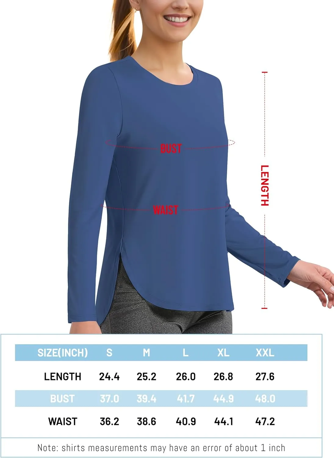 TACVASEN Women's Sun Shirts Long Sleeves Quick Dry Lightweight UPF 50  Workout Tops for Summer Outdoor Wear