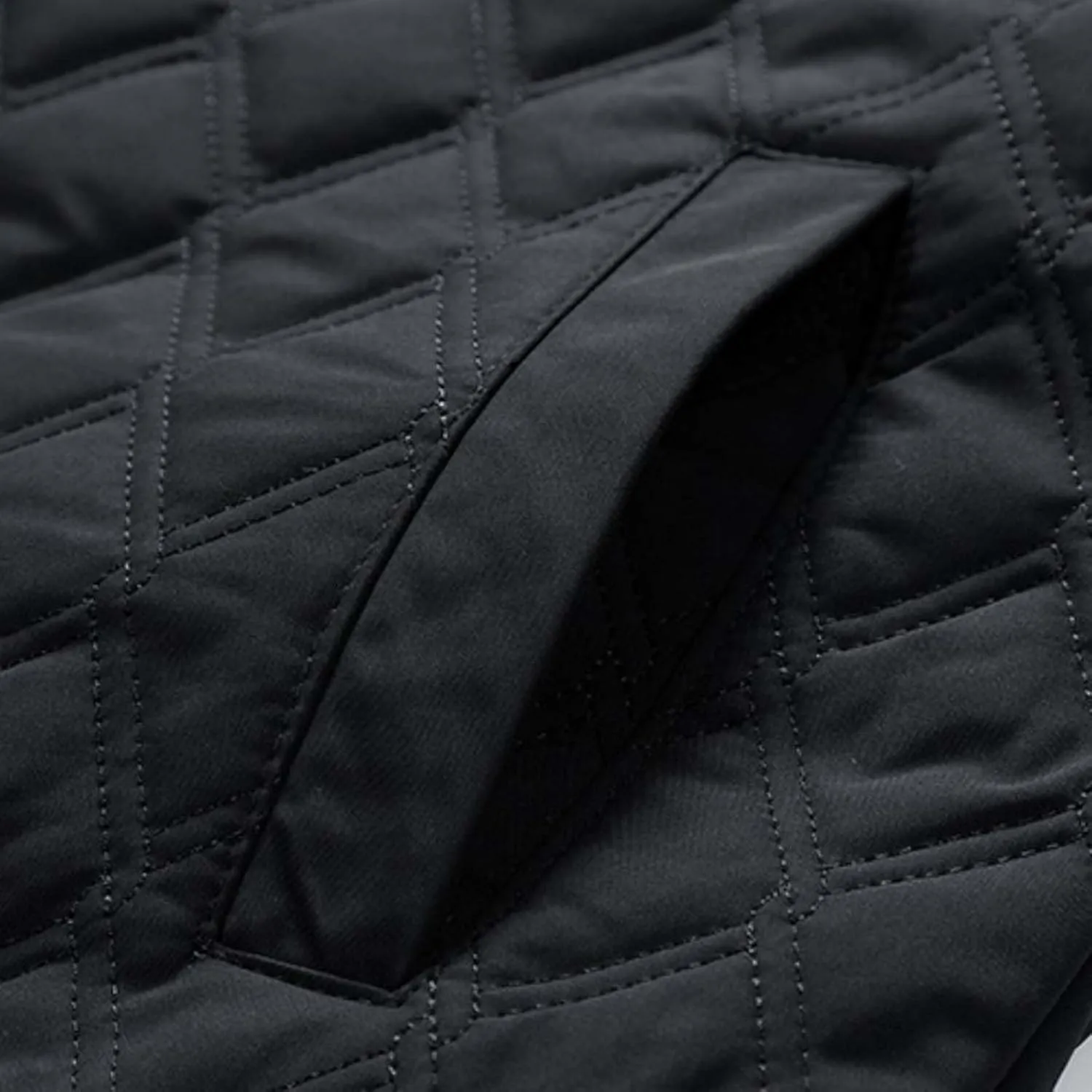Thatrich Mens Diamond Quilted Lightweight Jacket Button Down Lapel Shirt Long Sleeve Winter Coat Warm Outdoor Jacket Outwear