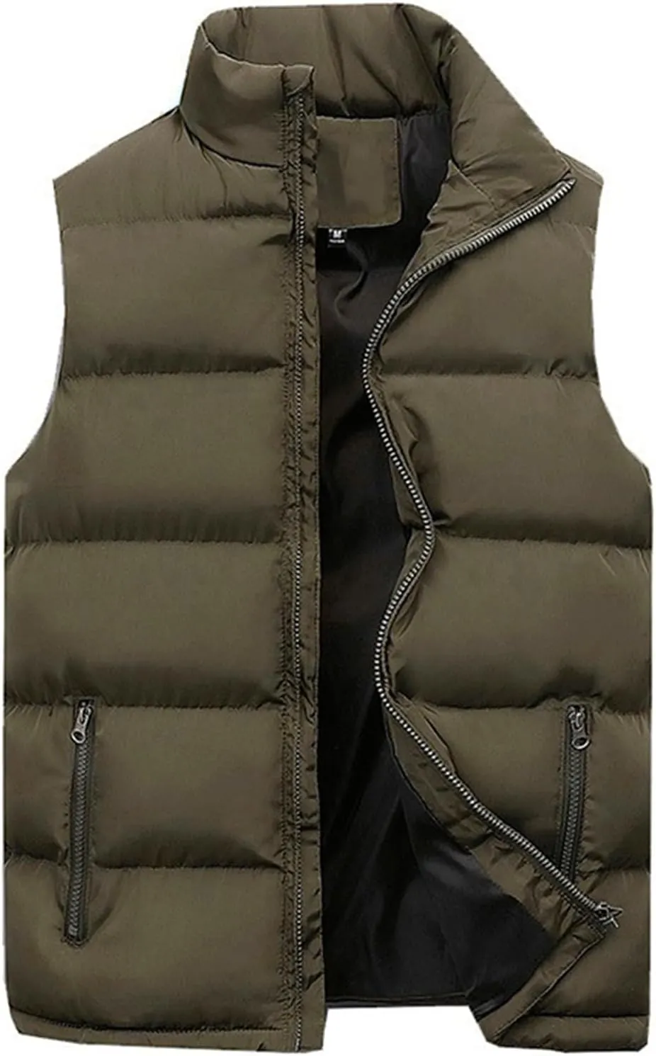 Thatrich Mens Puffer Vest Lightweight Sleeveless Jacket Full Zip Fall Jacket Outdoor Vests Coat Casual Warm Jackets Outerwear