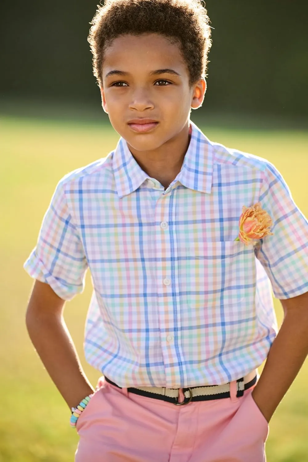 The Children's Place Boys' and Toddler Boys' Short Sleeve Button Down Shirt