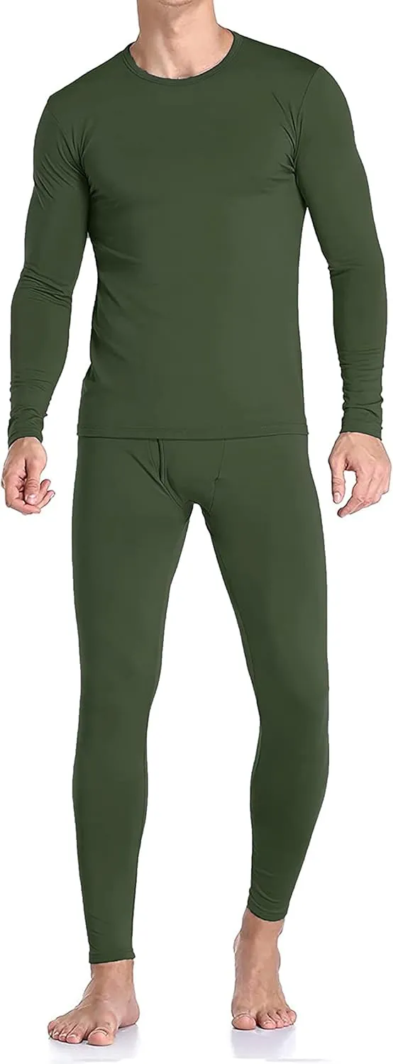 Therma Pro Mens Fleece Lined Thermal Top & Bottom Underwear Set, Long Johns Base Layer Ultra-Soft