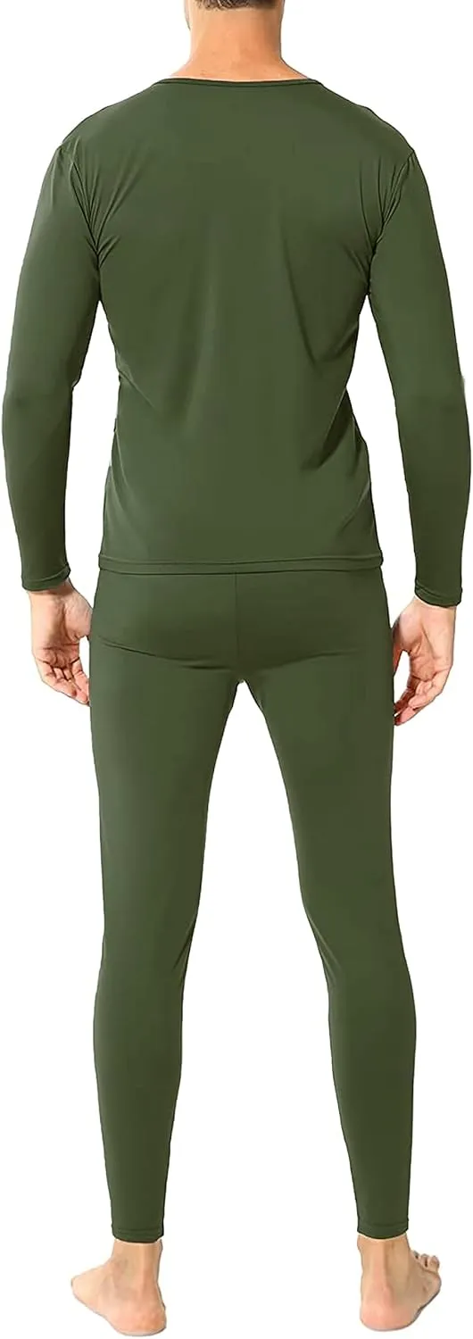 Therma Pro Mens Fleece Lined Thermal Top & Bottom Underwear Set, Long Johns Base Layer Ultra-Soft