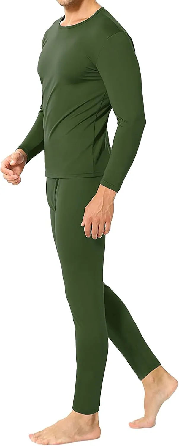 Therma Pro Mens Fleece Lined Thermal Top & Bottom Underwear Set, Long Johns Base Layer Ultra-Soft