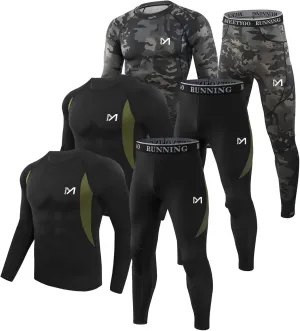 Thermal Underwear for Men, Winter Gear Long Johns Base Layer Top and Bottom Set for Skiing Running