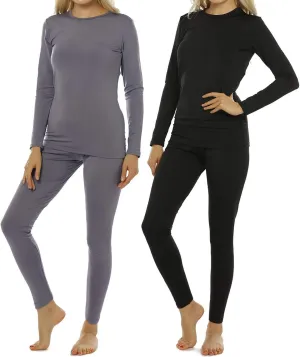 Thermal Underwear Set for Women Long Johns Fleece Lined Base Layer Soft Top Bottom
