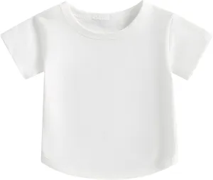 Toddler Baby Girls Boys Cotton Basic Layering T Shirts Tops Shorts Sleeve Tee Shirt Baby Summer Clothes