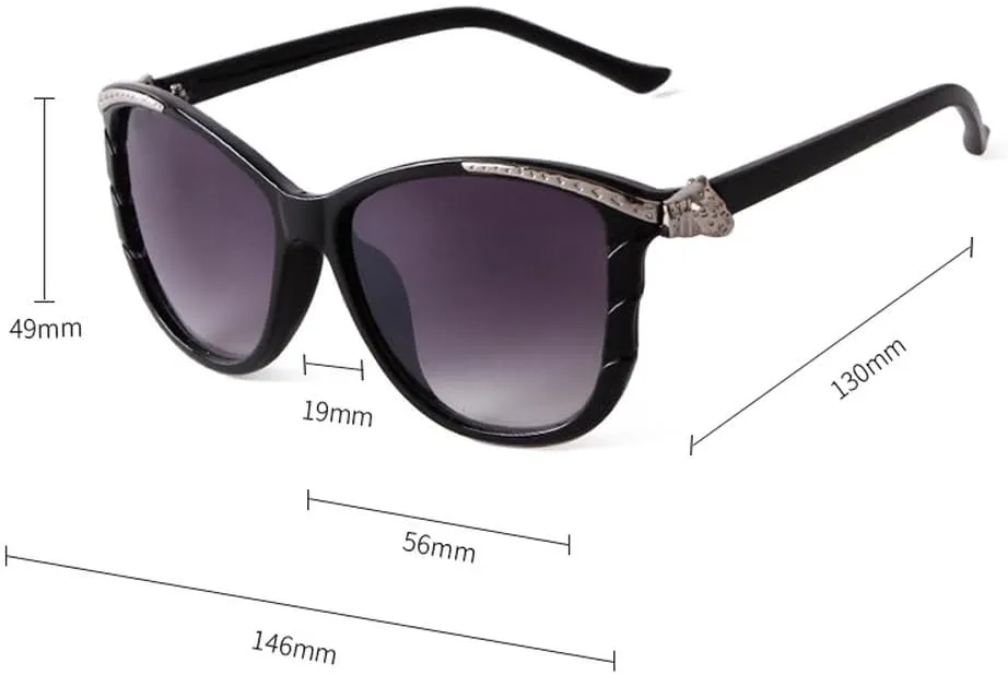Trendy Oversized Cat Eye Sunglasses Women Vintage Metal Frame Retro Cateye Lens Sun Glasses Shades UV400