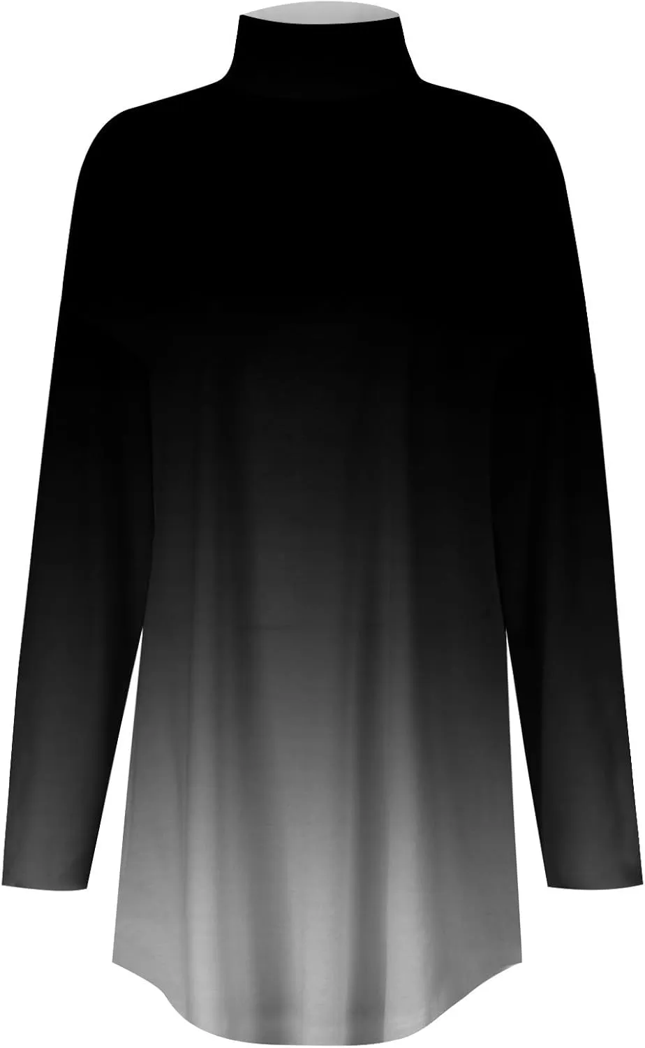 Turtle Necks Tops For Women Dressy Print Long Sleeve Shirts Trendy Mock Neck Tunic Tops Fall Casual Blouse