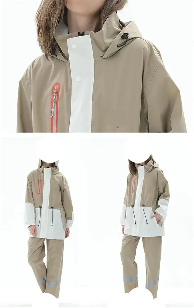 Unisex Split Rain Jacket   Pants Weather-Resistant Spring Cycling Gear