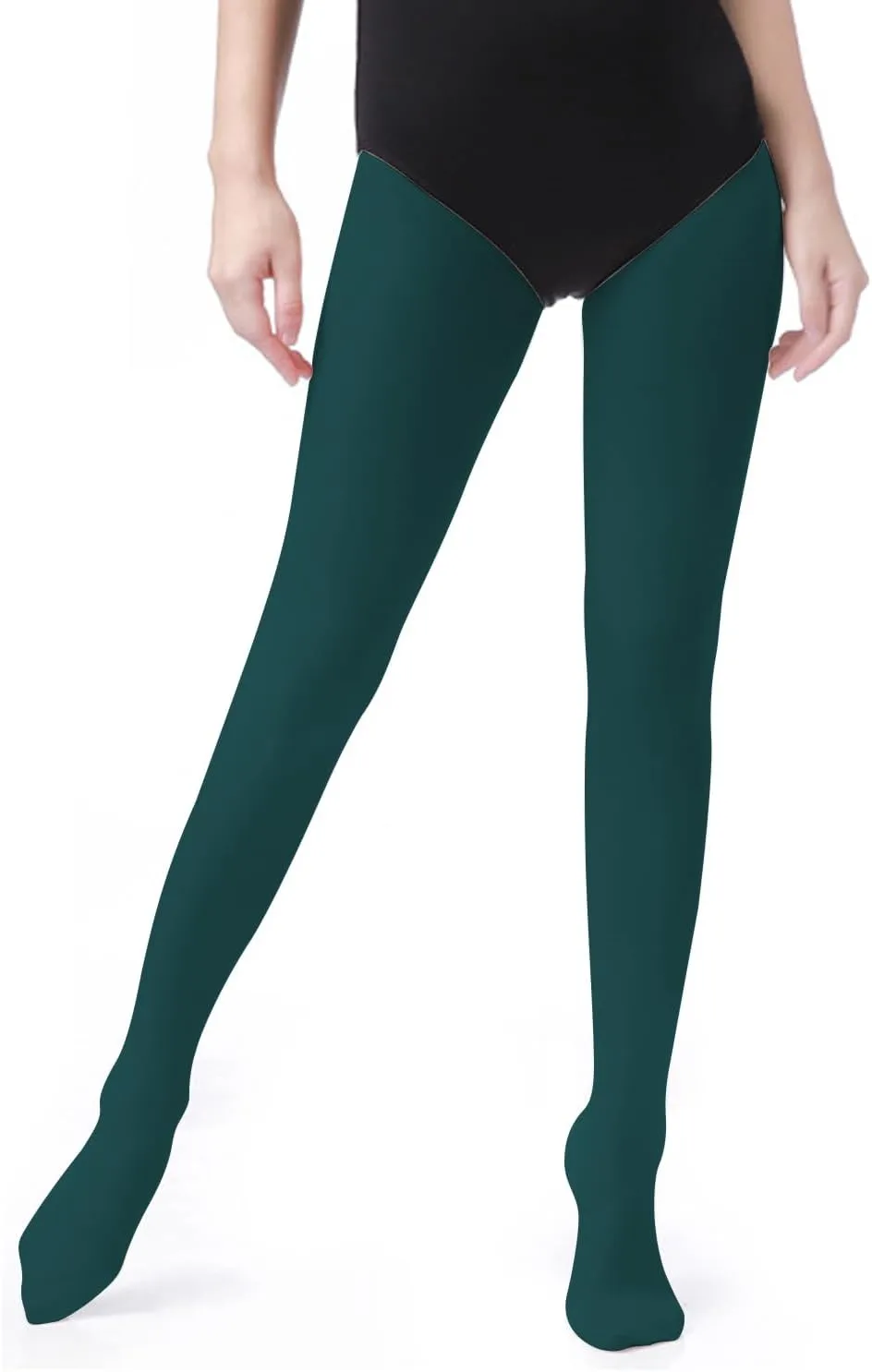 UTTPLL Women's Run Resistant 80 Denier Tights Solid Color Dance Stockings Soft Semi Opaque Footed Pantyhose High Waist Tight