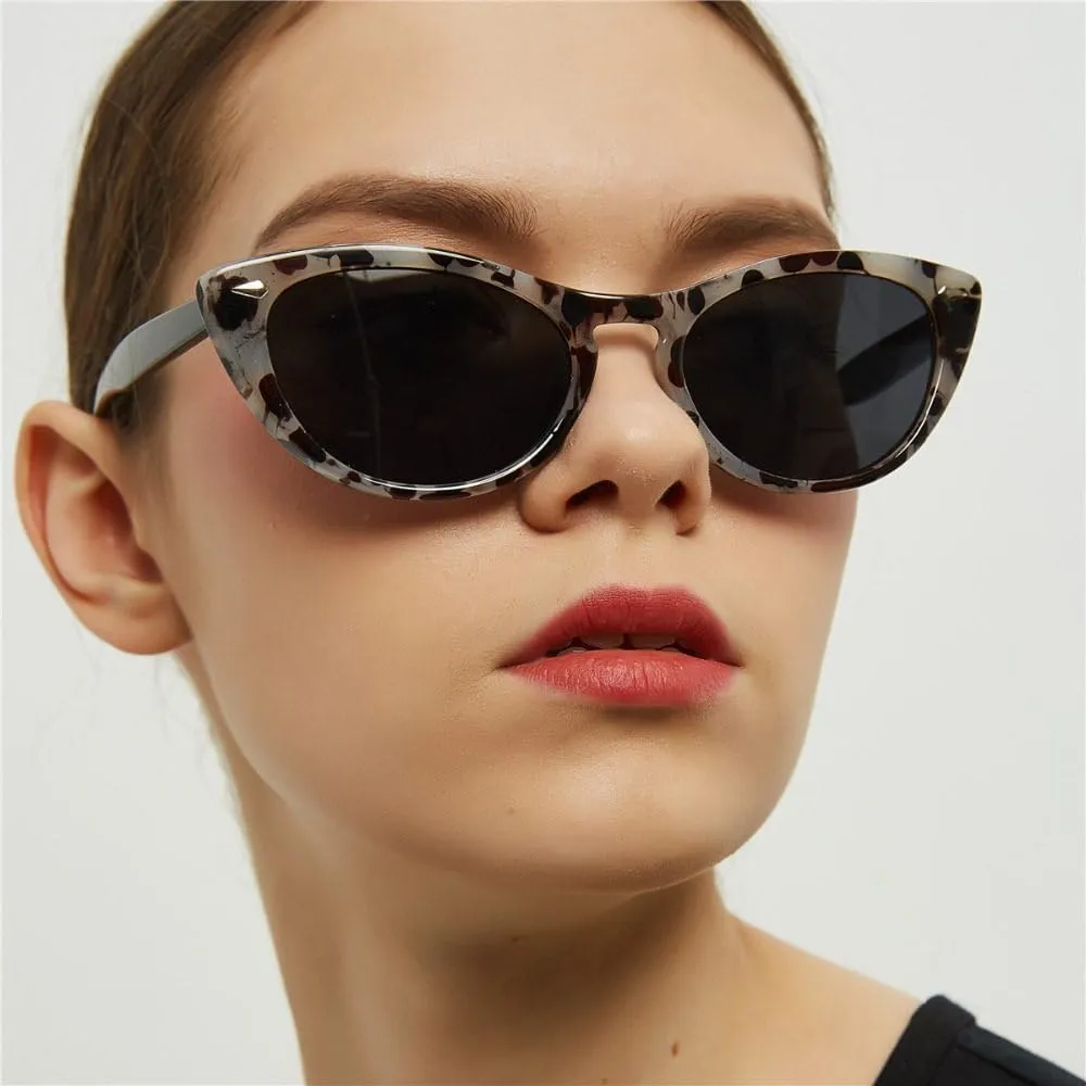 Vintage Cat Eye Leopard Sunglasses Women Tortoise Shell Sun Glasses Black Frame Fashion Shades Eyewear UV400