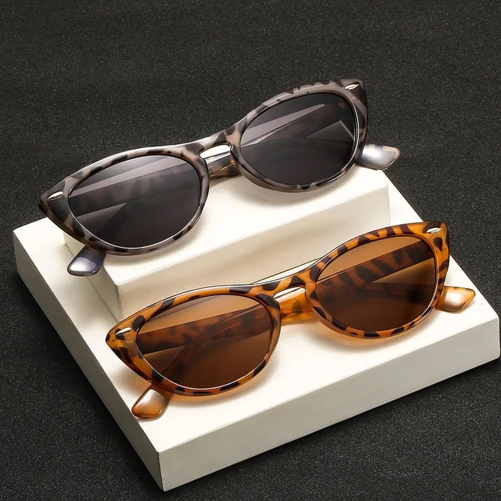 Vintage Cat Eye Leopard Sunglasses Women Tortoise Shell Sun Glasses Black Frame Fashion Shades Eyewear UV400
