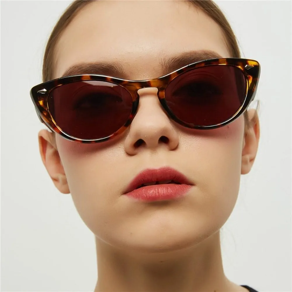 Vintage Cat Eye Leopard Sunglasses Women Tortoise Shell Sun Glasses Black Frame Fashion Shades Eyewear UV400