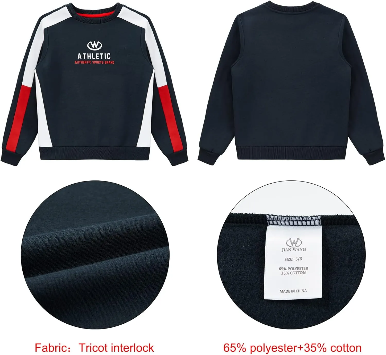 W JIANWANG Boys' Activewear Kids Clothing Sets Full Zip Fleece Brush Tracksuits Active Jackets and Pants 2 Piece 2-8 Years…