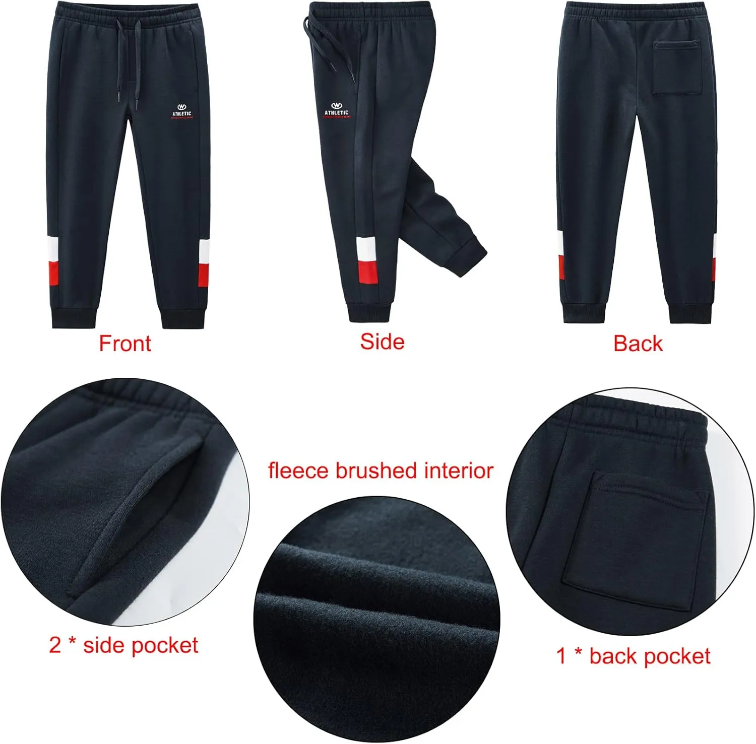 W JIANWANG Boys' Activewear Kids Clothing Sets Full Zip Fleece Brush Tracksuits Active Jackets and Pants 2 Piece 2-8 Years…