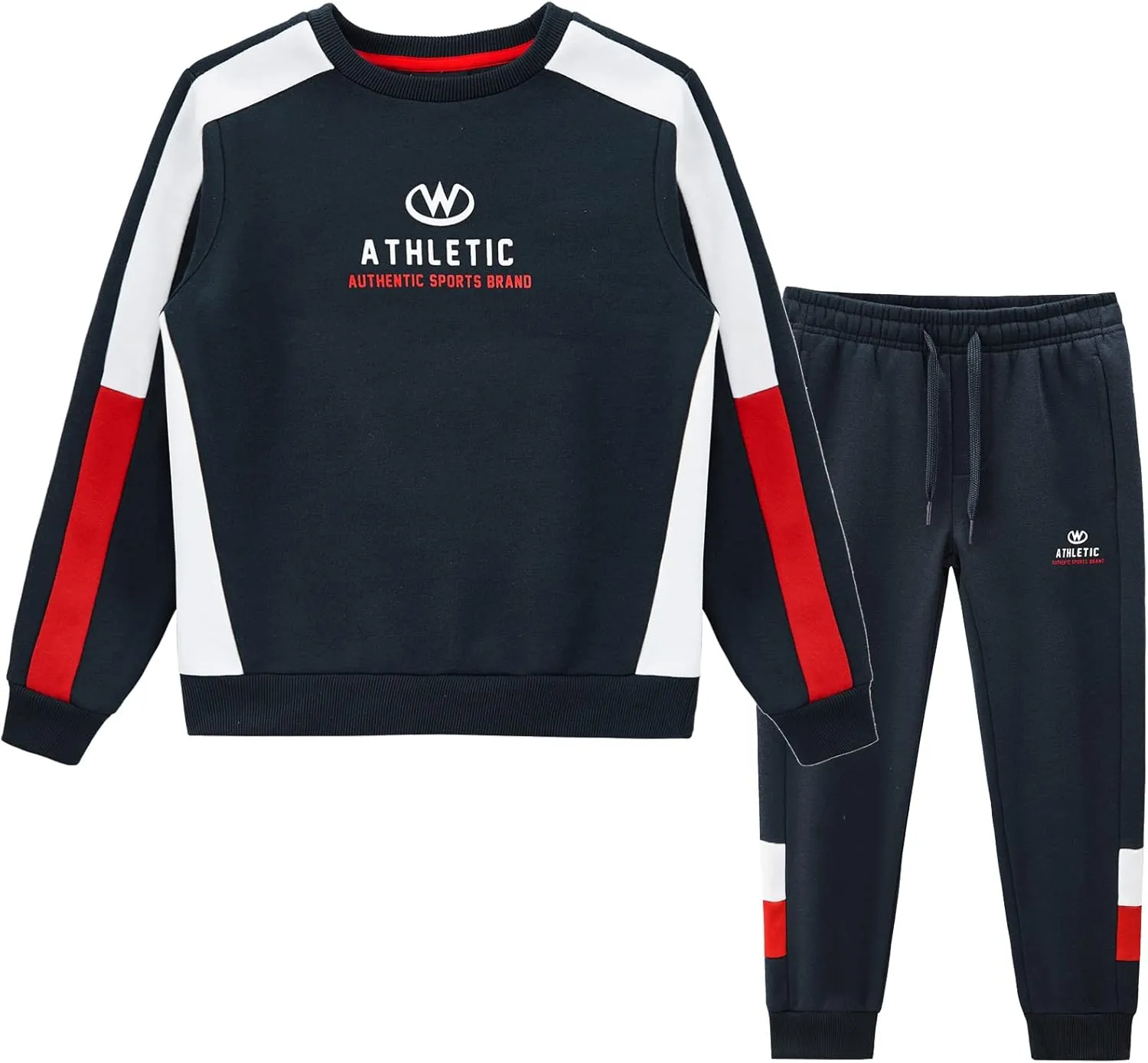 W JIANWANG Boys' Activewear Kids Clothing Sets Full Zip Fleece Brush Tracksuits Active Jackets and Pants 2 Piece 2-8 Years…