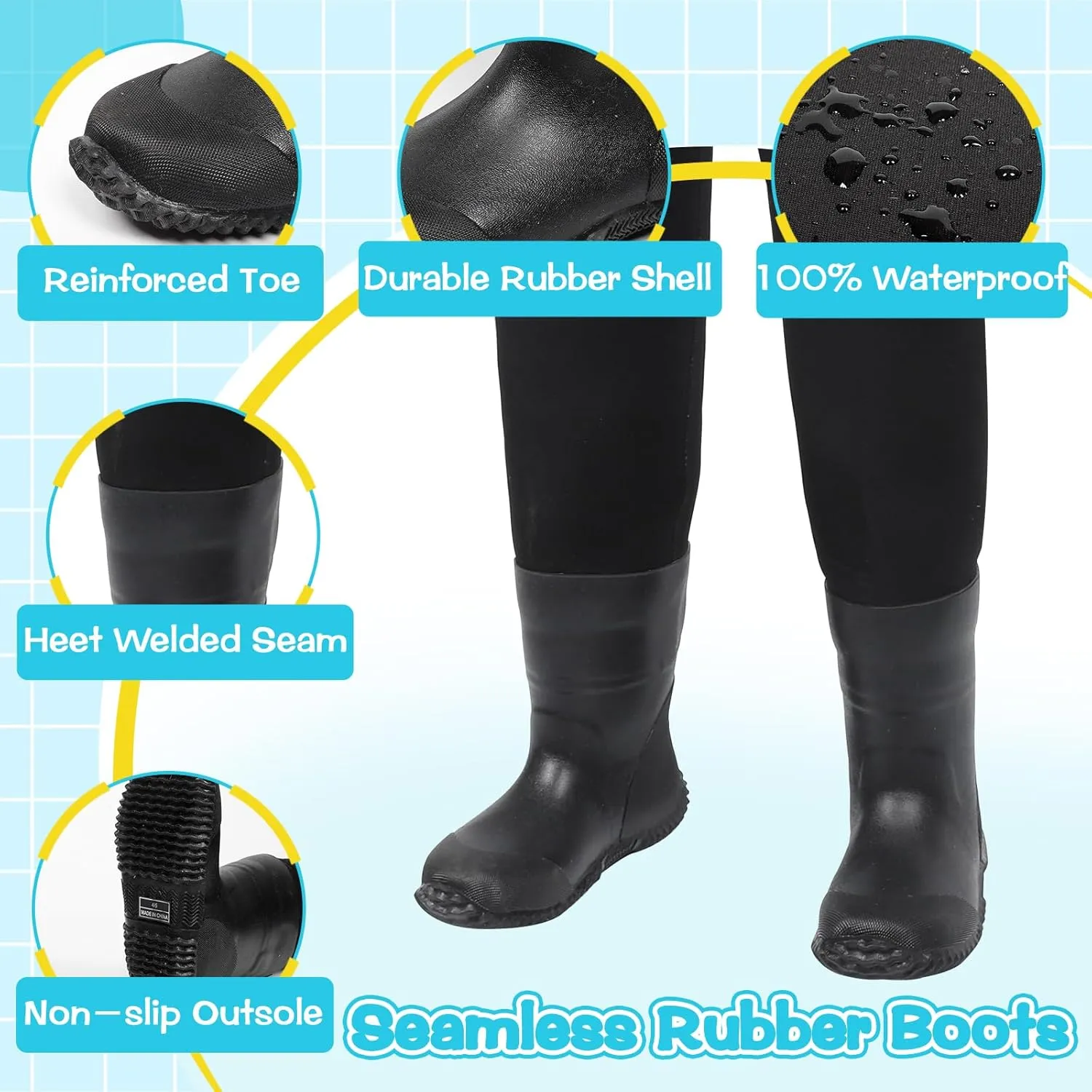 Waders for Kids Waterproof Neoprene Chest Waders Insulated Hunting Fishing Youth Waders for Boy Girl