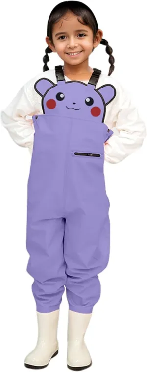 Waders for Kids with Boots Waterproof Youth Toddler Rain Pants PVC Waders Girls Boys Casual Chest Wader