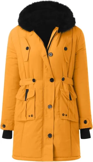 Warm Jacket Size Winter Coat Lapel Collar Long Sleeve Jacket Vintage Thicken Coat Womens 2024 Winter Zip Puffer