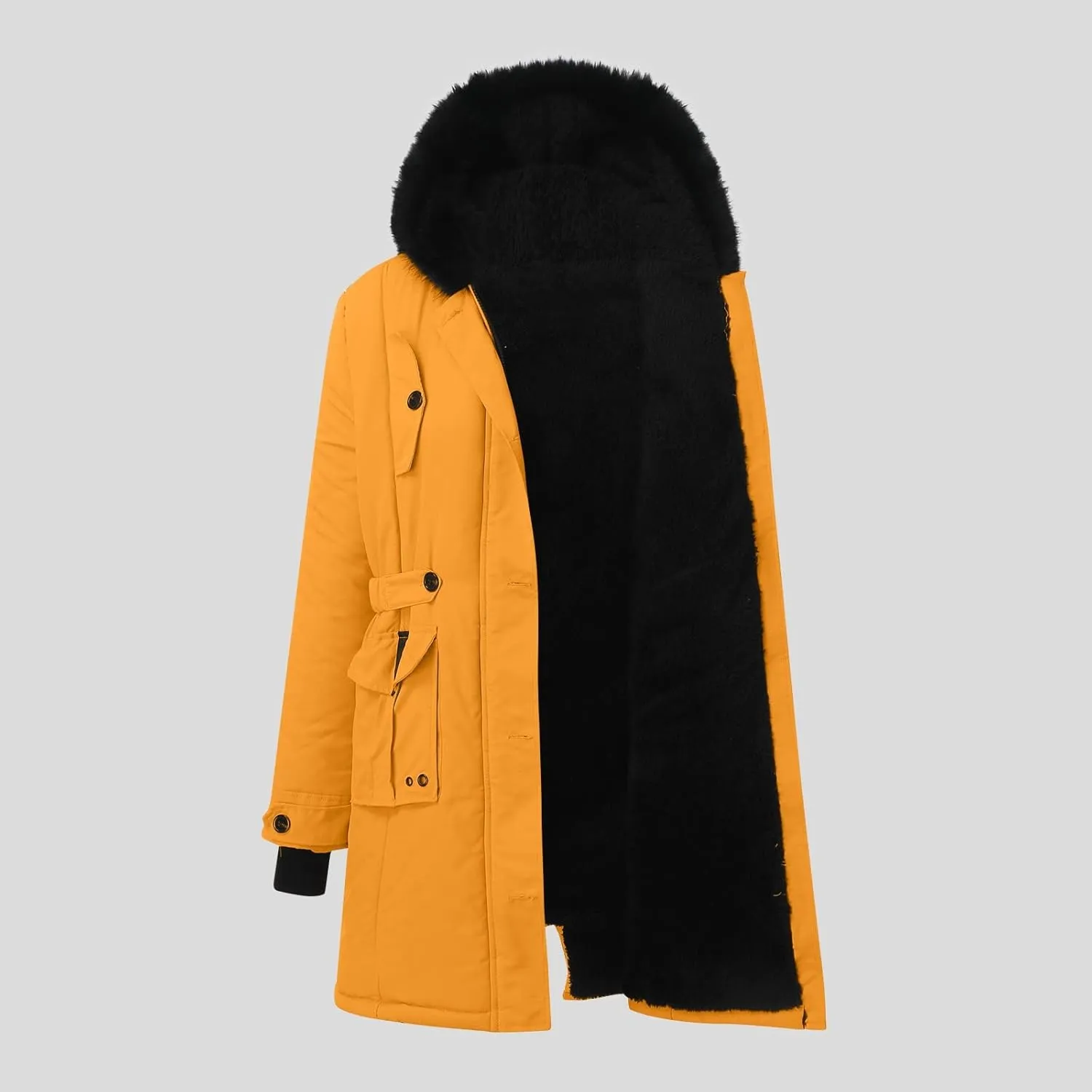 Warm Jacket Size Winter Coat Lapel Collar Long Sleeve Jacket Vintage Thicken Coat Womens 2024 Winter Zip Puffer