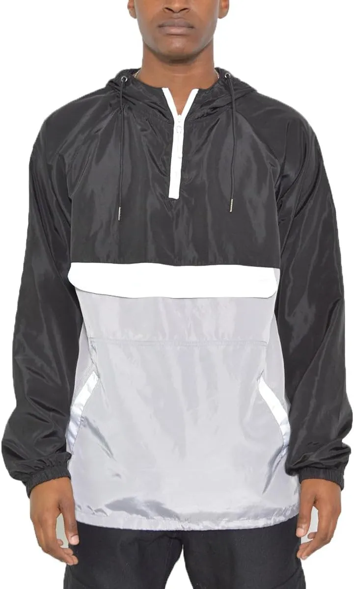 WEIV GEAR Men's Full Zip Hooded Lightweight Windbreaker Anorak Jacket