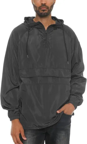 WEIV GEAR Men's Full Zip Hooded Lightweight Windbreaker Anorak Jacket