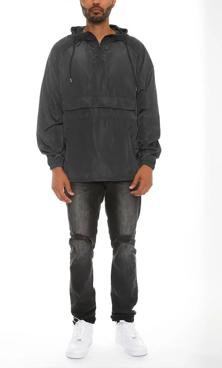 WEIV GEAR Men's Full Zip Hooded Lightweight Windbreaker Anorak Jacket