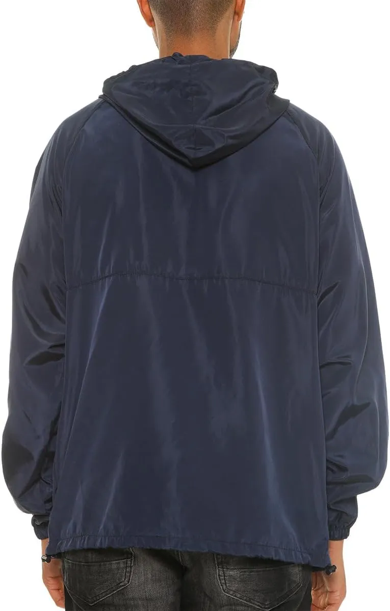 WEIV GEAR Men's Full Zip Hooded Lightweight Windbreaker Anorak Jacket