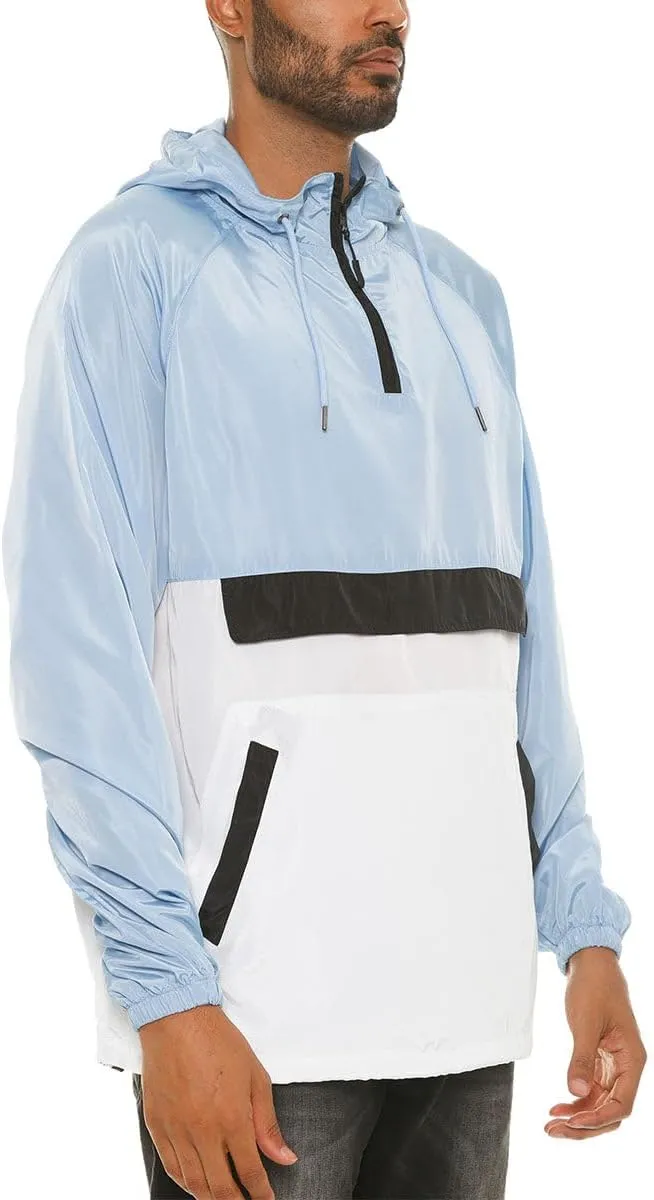 WEIV GEAR Men's Full Zip Hooded Lightweight Windbreaker Anorak Jacket