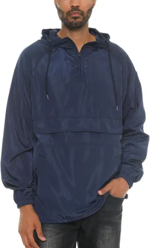 WEIV GEAR Men's Full Zip Hooded Lightweight Windbreaker Anorak Jacket