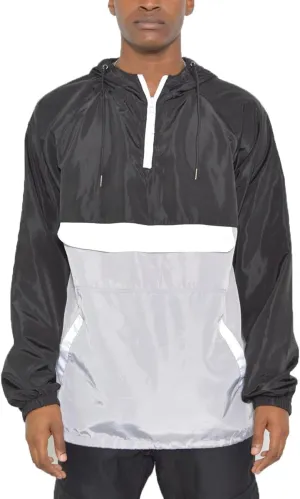 WEIV GEAR Men's Full Zip Hooded Lightweight Windbreaker Anorak Jacket