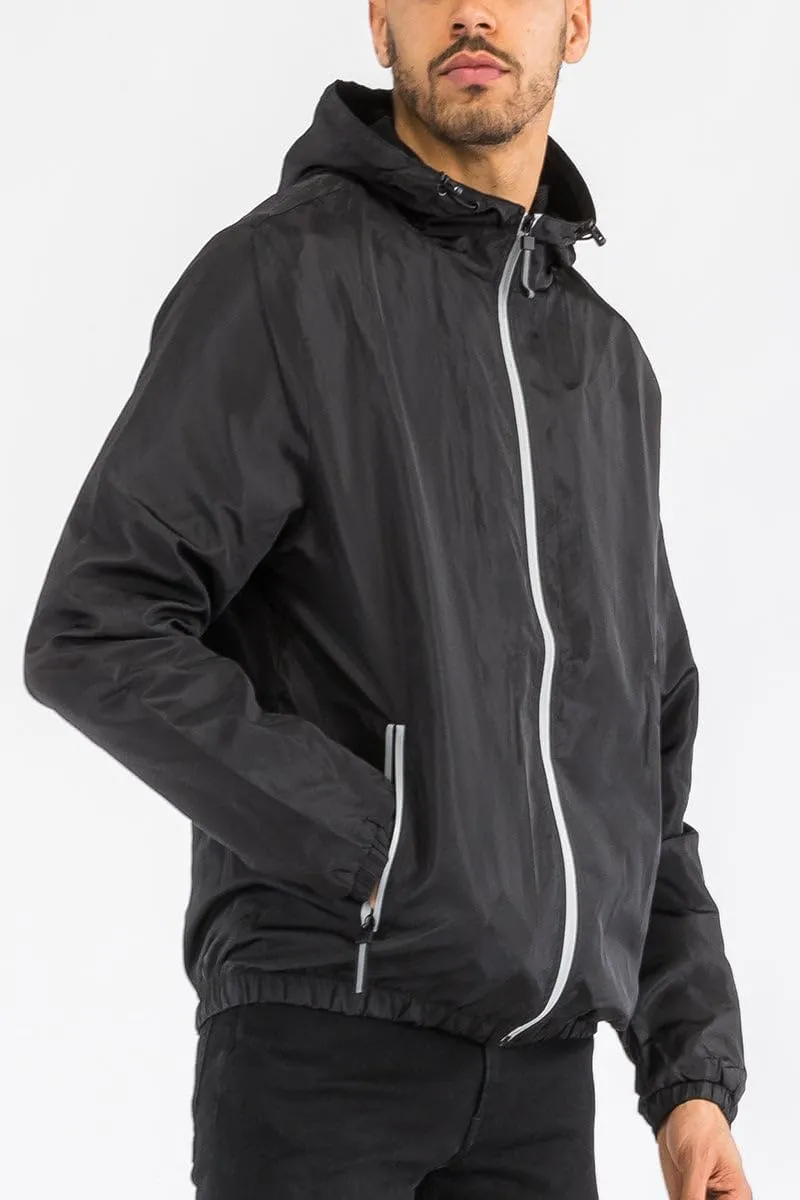 WEIV GEAR Men's Full Zip Hooded Lightweight Windbreaker Anorak Jacket