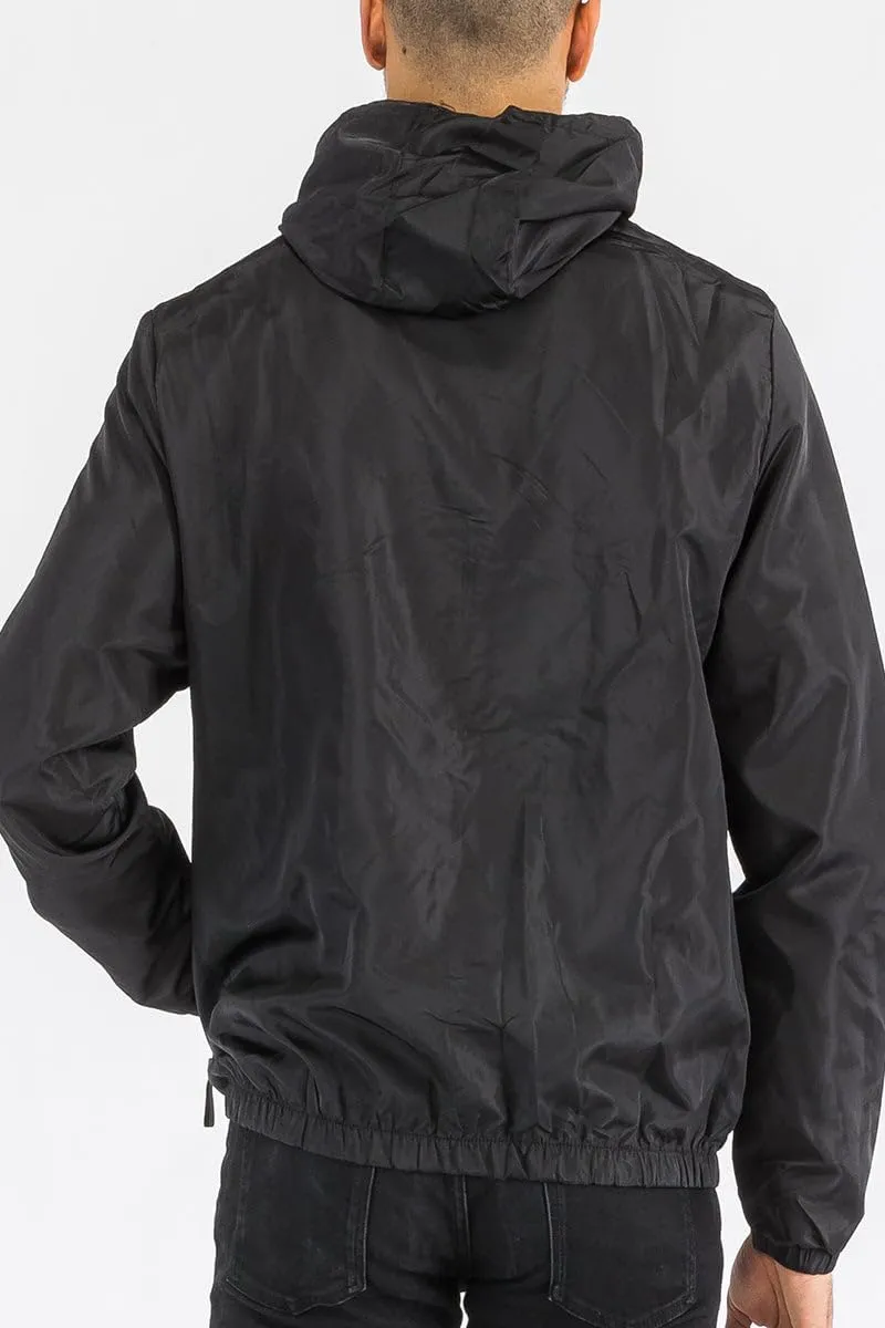 WEIV GEAR Men's Full Zip Hooded Lightweight Windbreaker Anorak Jacket