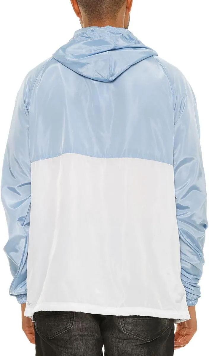 WEIV GEAR Men's Full Zip Hooded Lightweight Windbreaker Anorak Jacket