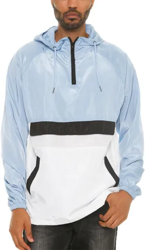 WEIV GEAR Men's Full Zip Hooded Lightweight Windbreaker Anorak Jacket