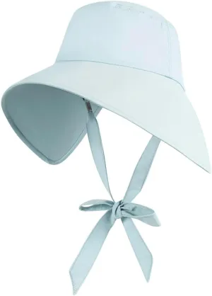 Wide Brim Sun Hats for Women Foldable Packable UV Protection Adjustable Bowknot Drawstring Beach Bucket Hat