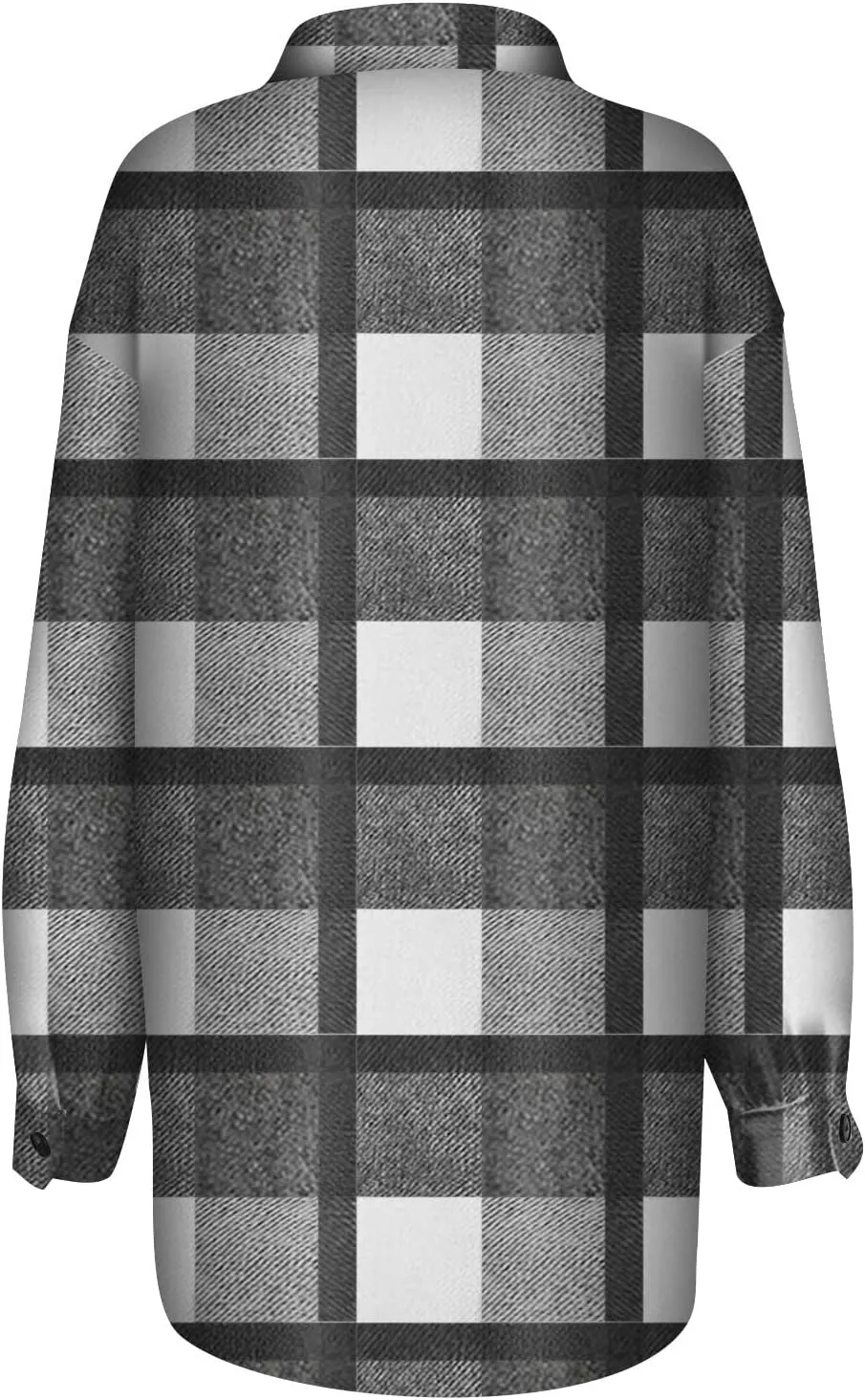 Winter Coats for Women Long Sleeve Plaid Shirts Flannel Lapel Button Down Casual Jacket Loose Outfit Coats
