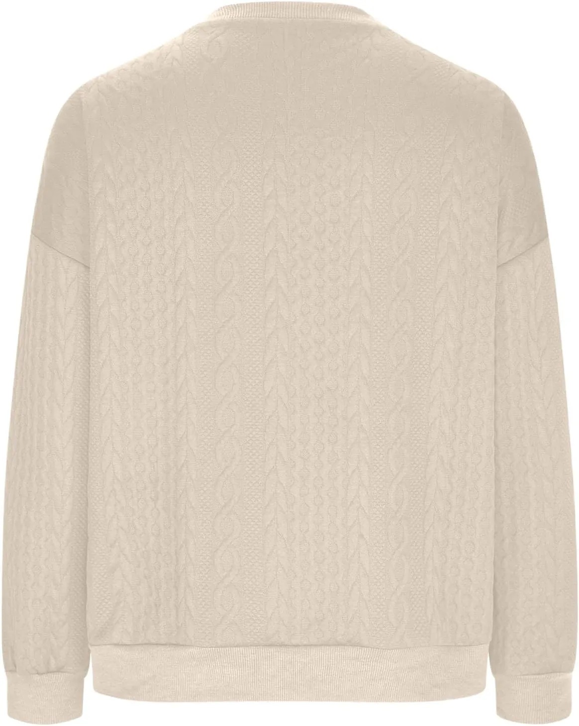 Women Crew Neck Cable Knitted Sweaters Stretchable Elasticity Comfy Cozy Loose Long Sleeve Sweater Jumper Pullover