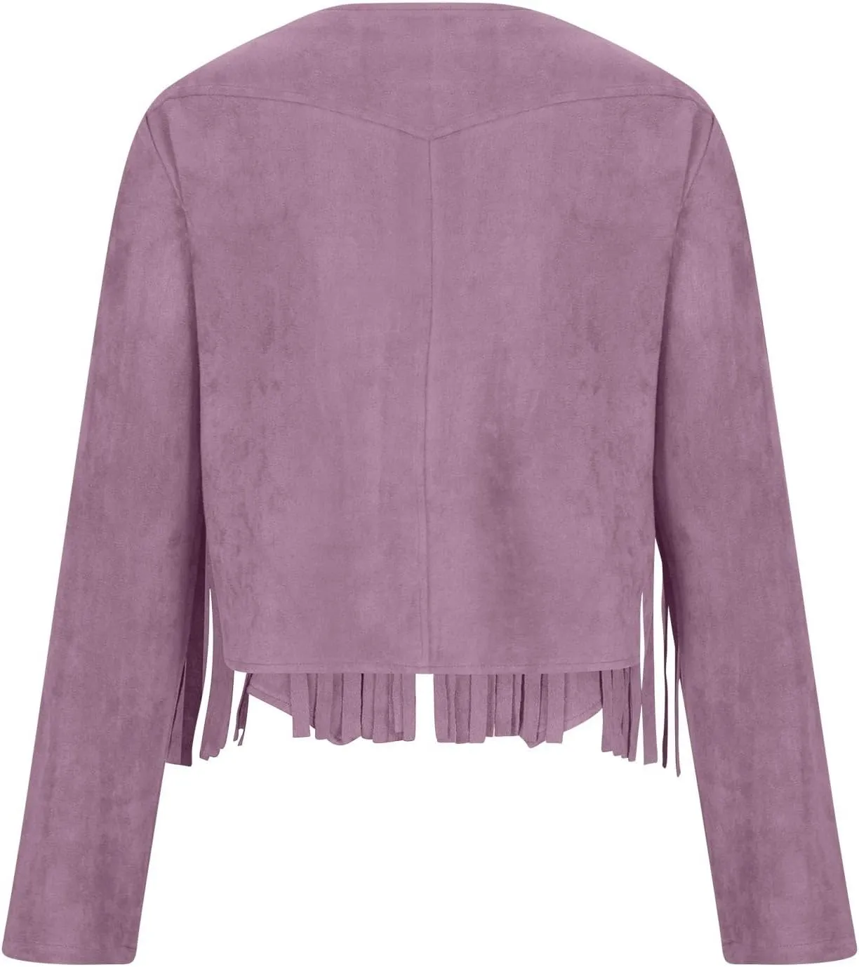 Women Elegant Crewneck Coats Double Breasted Wool Blend Over Crop Coat Classic Long Sleeve Loose CasuaL Suede Jacket