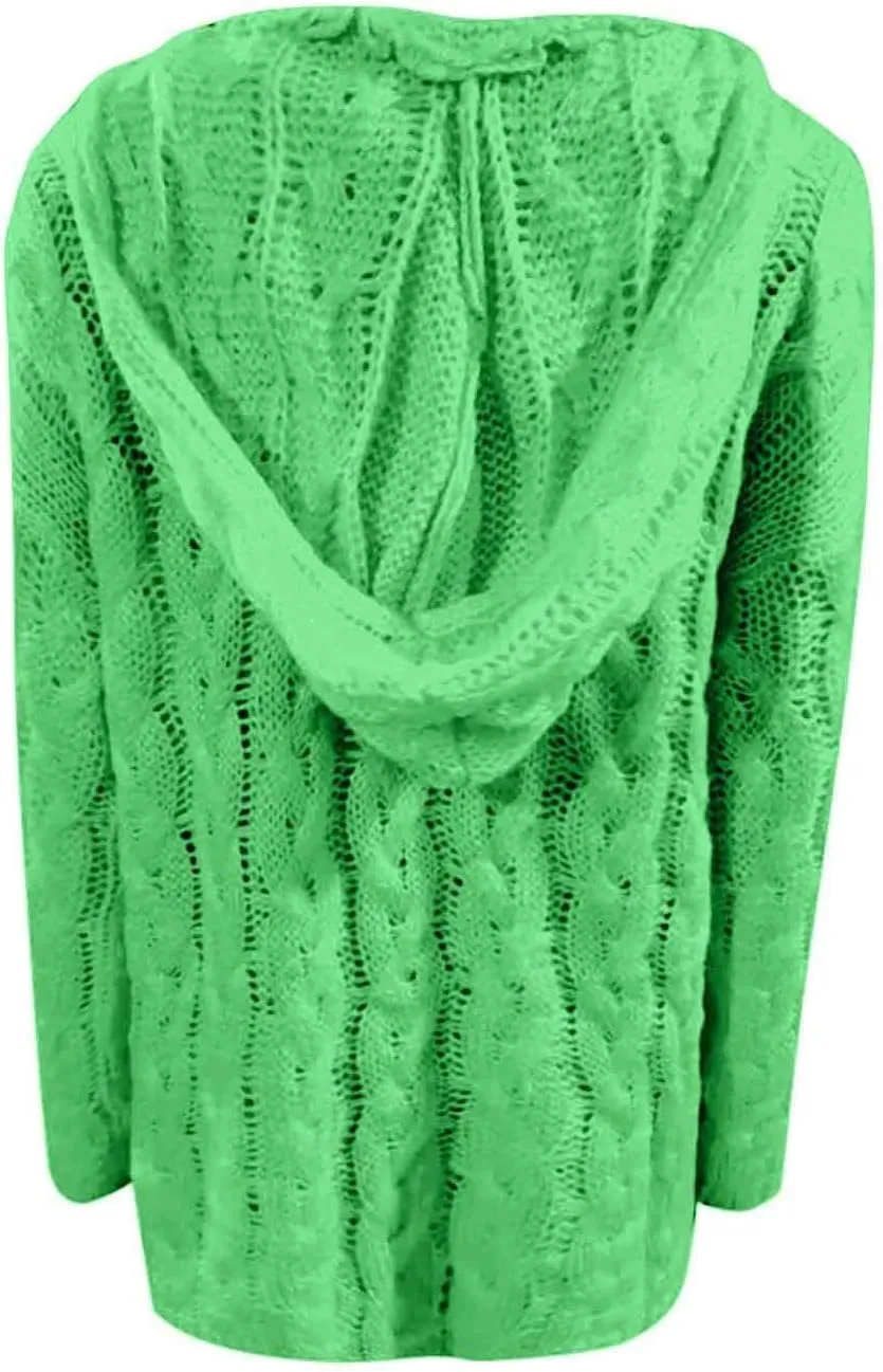Women Hooded Sweater Cable Knit Pullover Sweaters Casual Plus Size Jumper Tops 2022 Chunky Warm Fall Outfits Y2k Modern