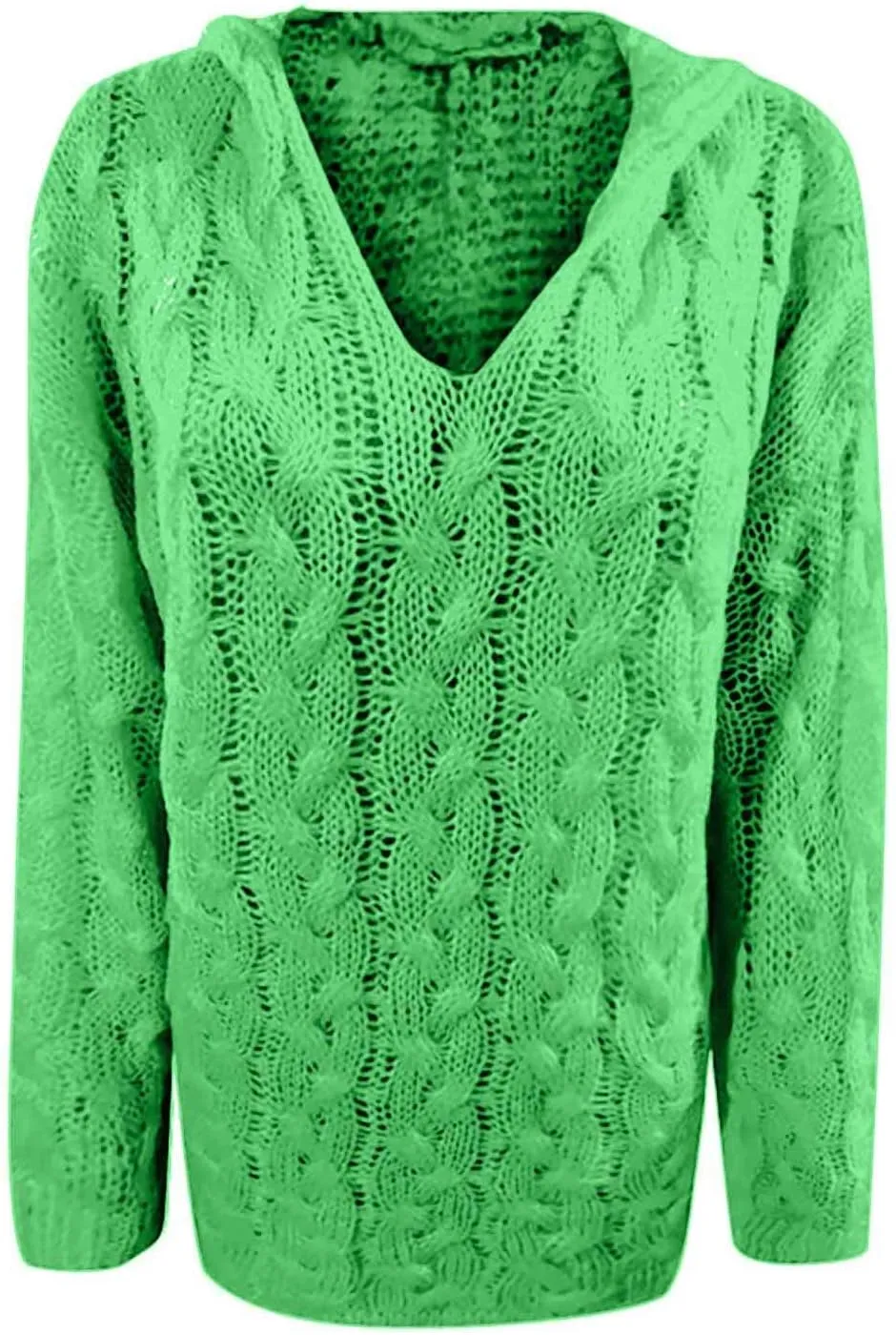 Women Hooded Sweater Cable Knit Pullover Sweaters Casual Plus Size Jumper Tops 2022 Chunky Warm Fall Outfits Y2k Modern