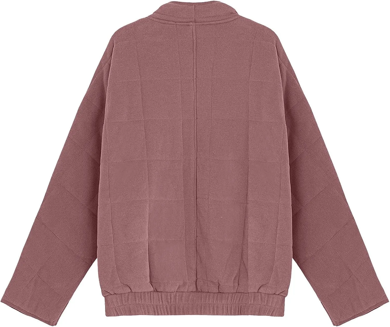 Women Quilted Puffer Jackets Stand Collar Lightweight Zipper Button Cropped Loose Coats Warm Outwear Top with Pockets